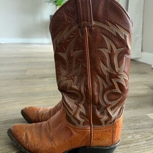 Vintage Tony Lama Rustic Brown Western Boots